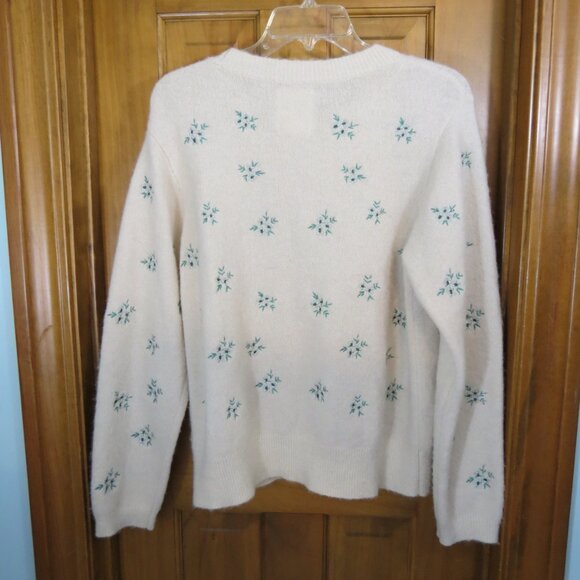 Part Two Copenhagen Cream Pullover Sweater Embroidered Crew Neck Large - Picture 5 of 11